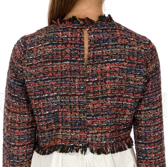 ZARA Tweed & Poplin Top ♥️ - Picture 10 of 16
